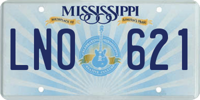 MS license plate LNO621