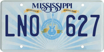 MS license plate LNO627