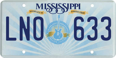 MS license plate LNO633