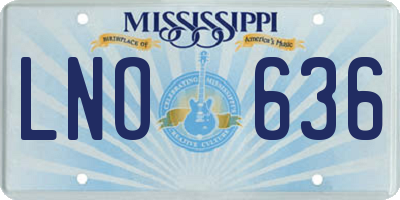MS license plate LNO636