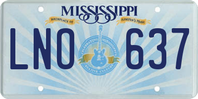 MS license plate LNO637