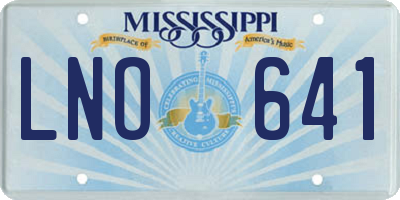 MS license plate LNO641