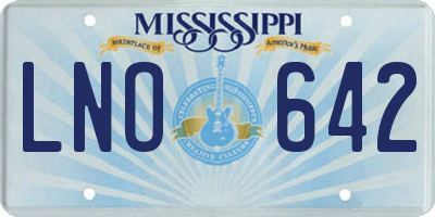 MS license plate LNO642