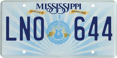 MS license plate LNO644