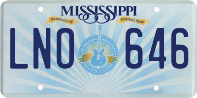 MS license plate LNO646