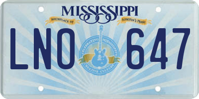 MS license plate LNO647