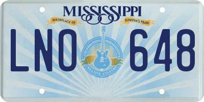 MS license plate LNO648