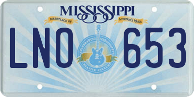 MS license plate LNO653
