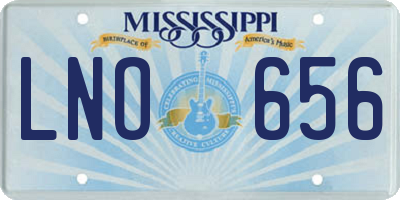 MS license plate LNO656