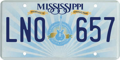 MS license plate LNO657