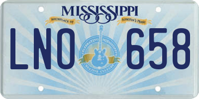 MS license plate LNO658