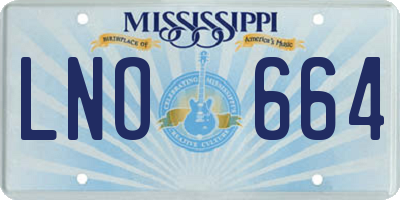 MS license plate LNO664