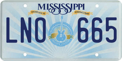 MS license plate LNO665