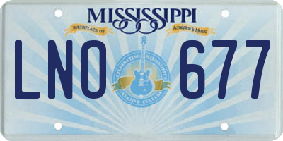 MS license plate LNO677