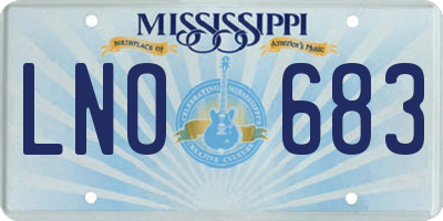 MS license plate LNO683