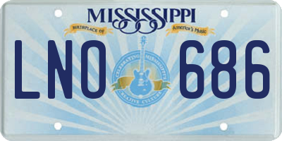 MS license plate LNO686