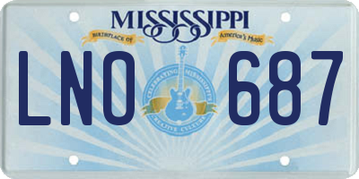 MS license plate LNO687