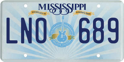 MS license plate LNO689