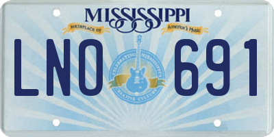 MS license plate LNO691