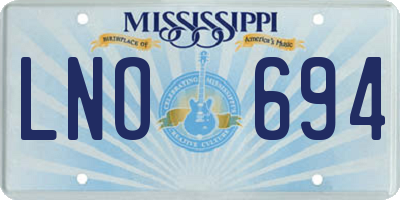 MS license plate LNO694