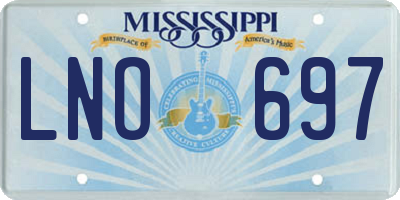 MS license plate LNO697