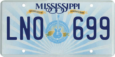 MS license plate LNO699