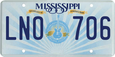 MS license plate LNO706