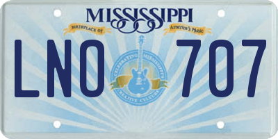 MS license plate LNO707