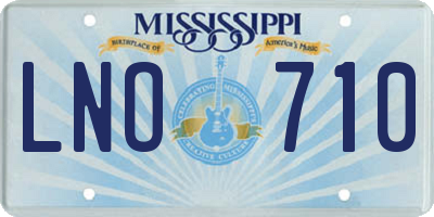 MS license plate LNO710