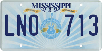 MS license plate LNO713