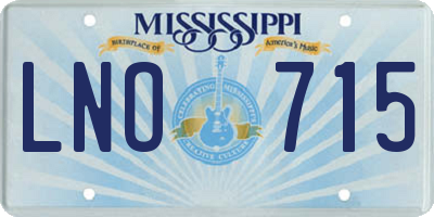 MS license plate LNO715