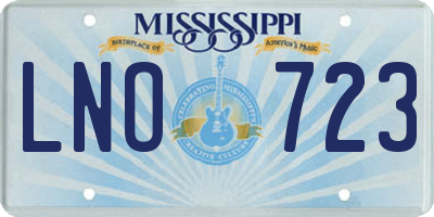 MS license plate LNO723
