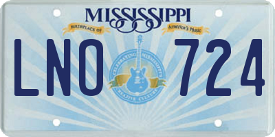 MS license plate LNO724