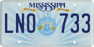 MS license plate LNO733