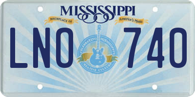 MS license plate LNO740