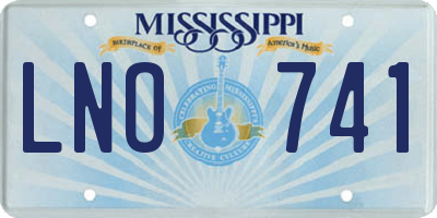 MS license plate LNO741