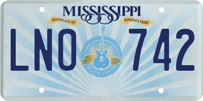 MS license plate LNO742