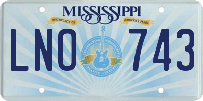 MS license plate LNO743