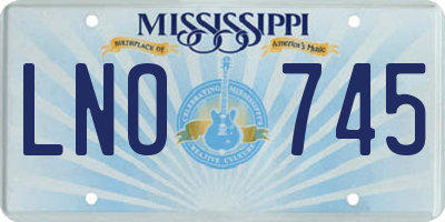 MS license plate LNO745