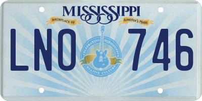 MS license plate LNO746