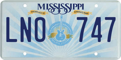 MS license plate LNO747