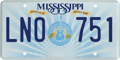 MS license plate LNO751