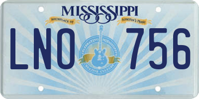 MS license plate LNO756