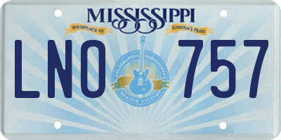 MS license plate LNO757