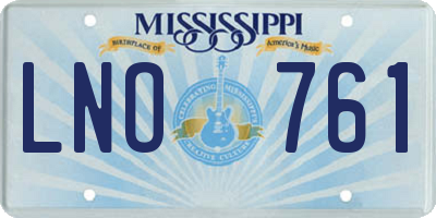 MS license plate LNO761