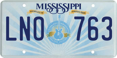 MS license plate LNO763