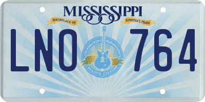 MS license plate LNO764