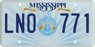 MS license plate LNO771