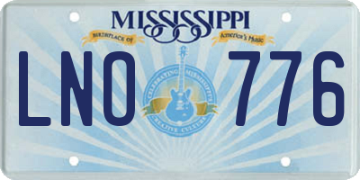 MS license plate LNO776