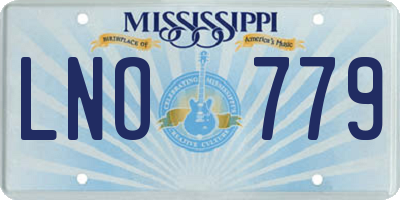 MS license plate LNO779